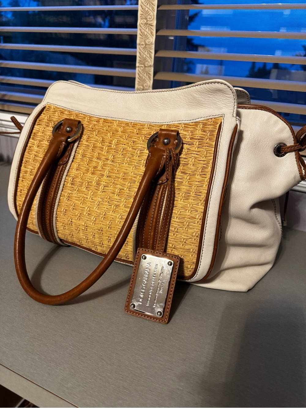 Dolce & Gabbana Miss Lug Raffia Leather Tote | Rare Archival Italy Luxury Bag